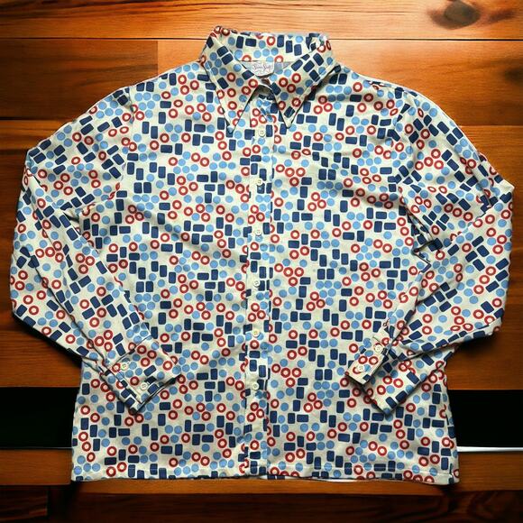 VINTAGE 70s Mod Dagger Collar Disco Shirt MCM Susan Scott Size 10 Women’s - Picture 2 of 8
